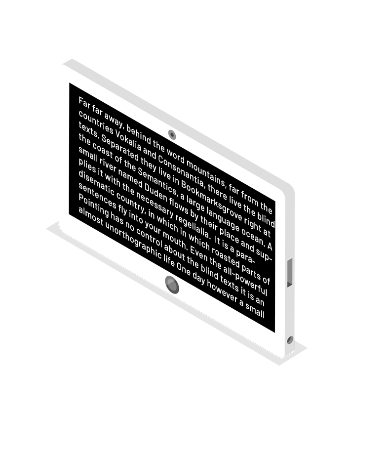 Tablet with subtitles