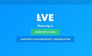Log in website for the live subtitling service EVE